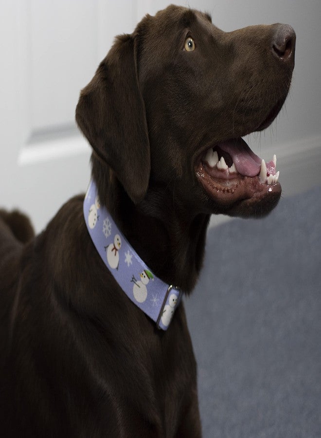 كانتري بروك ديزاين طوق ومقود للكلاب من Country Brook Petz - بتصميم رجل الثلج - مجموعة عيد الميلاد بتصاميم احتفالية (1 بوصة، متوسط) - Image 3